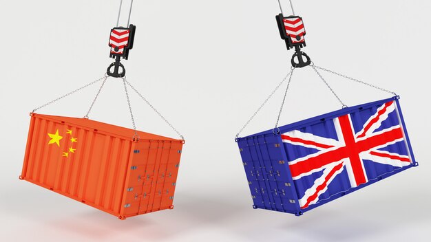 Rendu 3D des tarifs d&#39;importation du commerce britannique