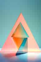 Photo gratuite rendu 3d d'un triangle transparent