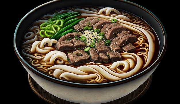 Photo gratuite repas gastronomique soupe de ramen aux légumes baguettes vaisselle ia générative