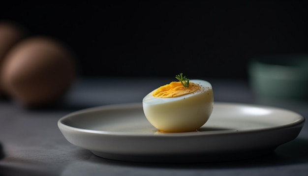 Photo gratuite repas sain de protéine de jaune d'œuf biologique généré par l'ia