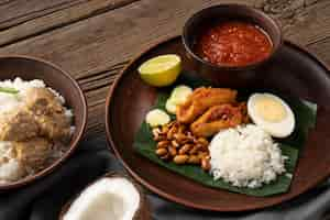 Photo gratuite repas traditionnel nasi lemak