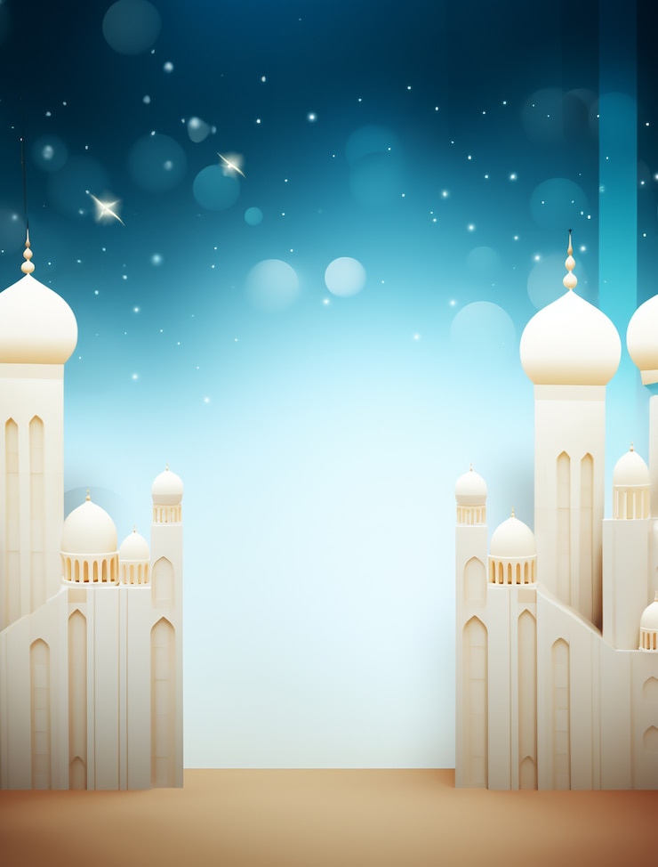 Photo gratuit représentation en 3d du palais arabe pour la célébration islamique du ramadan