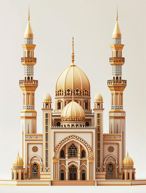 Photo gratuite représentation en 3d du palais arabe pour la célébration islamique du ramadan