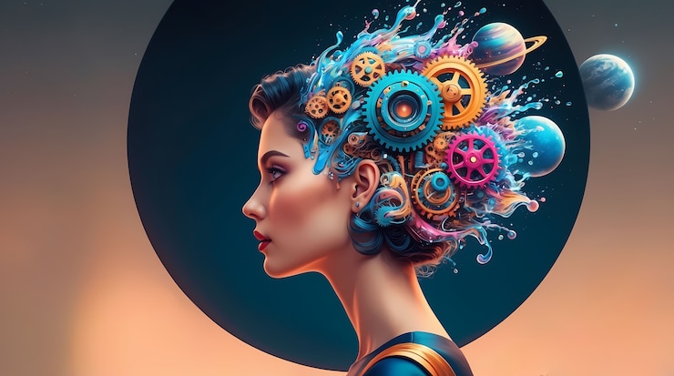 Photo gratuit représentation du processus et du concept de l'esprit collectif dans le style de l'art numérique