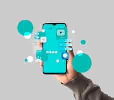 Photo gratuite représentation de l'expérience utilisateur et design d'interface sur smartphone
