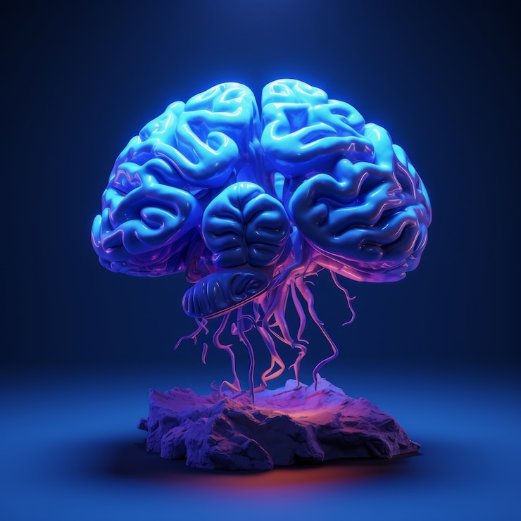 Photo gratuit une représentation fantastique et colorée du cerveau