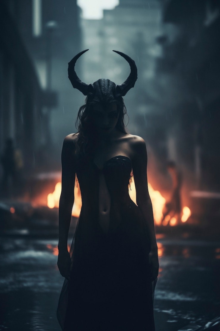 Photo gratuit représentation féminine de l'entité du diable