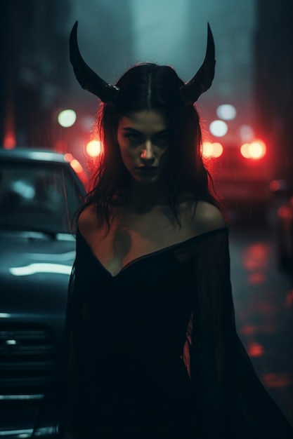 Photo gratuite représentation féminine de l'entité du diable