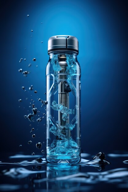 Représentation futuriste d'une bouteille d'eau