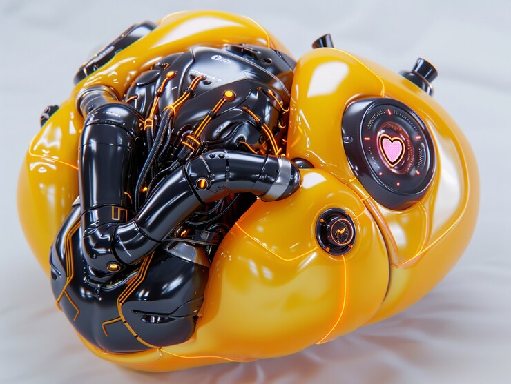 Photo gratuit représentation futuriste du cœur humain robotique