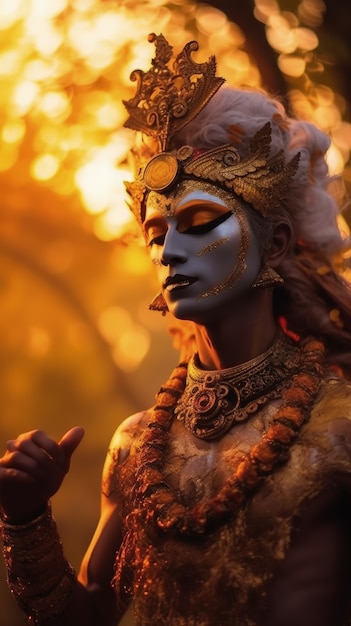 Photo gratuite représentation photoréaliste de la divinité krishna