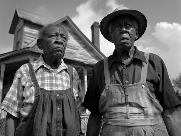 Photo gratuite représentation symbolique de la fin de l'esclavage aux états-unis avec des personnes de couleur