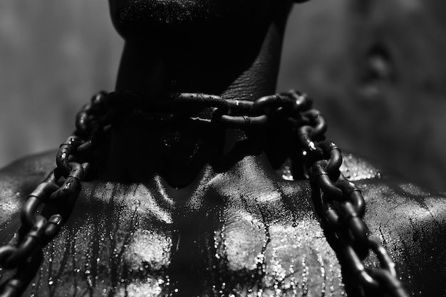Photo gratuite représentation symbolique de la fin de l'esclavage aux états-unis avec des personnes de couleur
