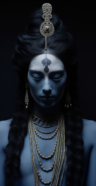 Photo gratuite représentation tridimensionnelle de krishna, la divinité hindoue et l'avatar