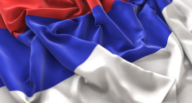 Republika Srpska Flag Ruffled Beautifully Waving Macro Plan rapproché