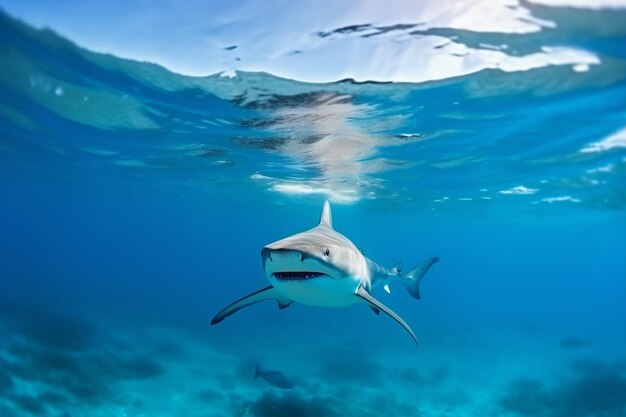 Requin dangereux sous l'eau