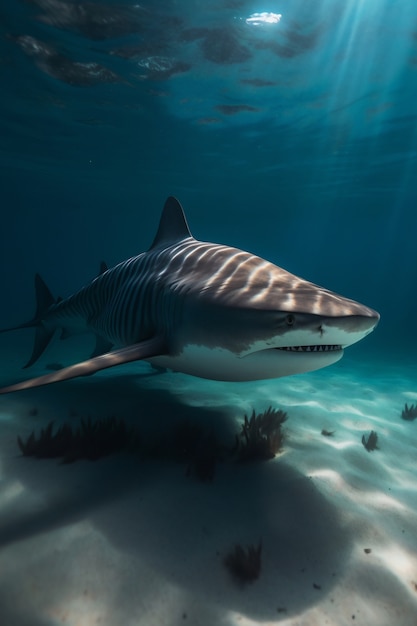 Requin dangereux sous l'eau