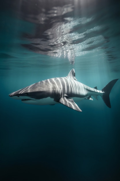 Requin dangereux sous l'eau