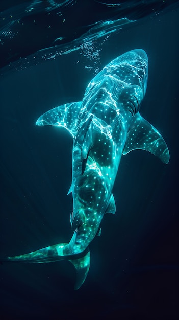 Photo gratuite un requin réaliste dans l'océan