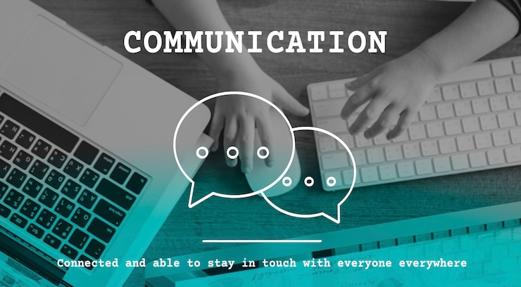 Photo gratuit réseau de communication par bulle vocale