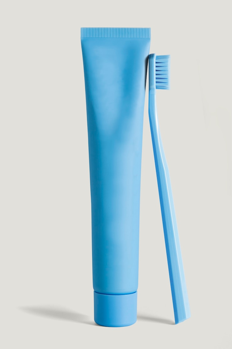 Photo gratuit ressource de conception de décors pour le nettoyage des dents au bleu céruléen