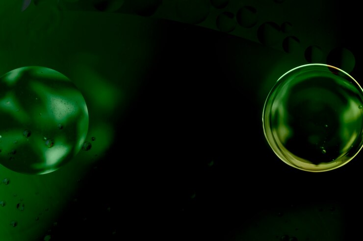 Photo gratuit résumé élégant miroir vert bulle