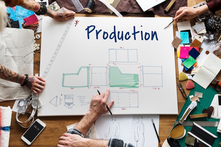 Photo gratuit réunion de plan d'affaires de production
