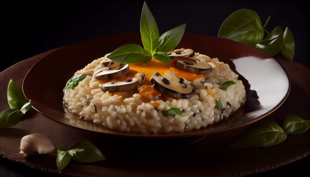 Risotto sain aux légumes frais et au parmesan généré par l'IA