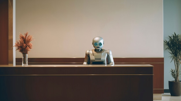 Un robot anthropomorphique qui effectue un travail humain régulier