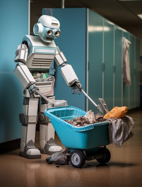 Un robot effectuant un travail humain ordinaire