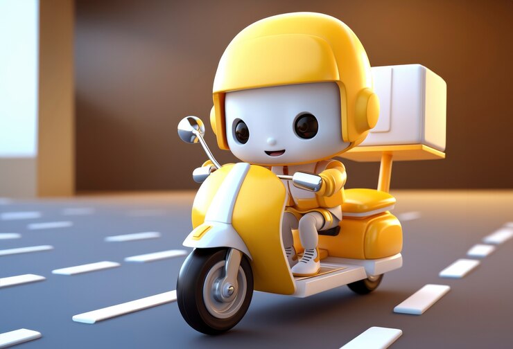 Photo gratuit le robot de livraison 3d fonctionne