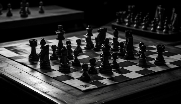 Photo gratuite les rois du champ de bataille en noir et blanc élaborent une stratégie de succès généré par l'ia