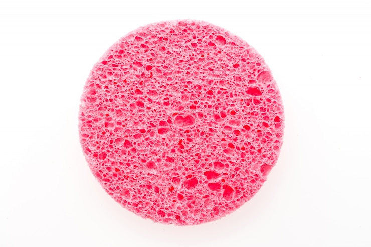Photo gratuit ronde éponge rose