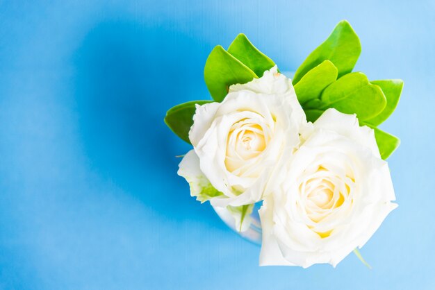 Rose blanche en verre vase