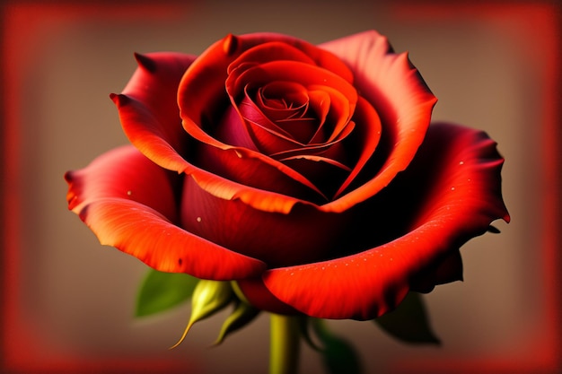 Une rose rouge est le symbole de l'amour.