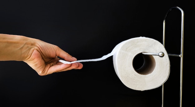 Rouleau de papier toilette vue latérale