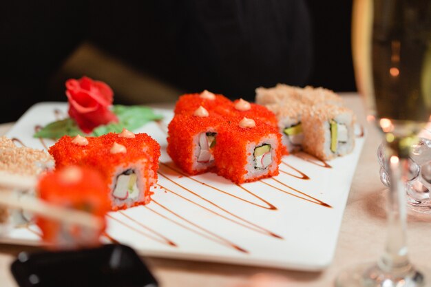 Rouleaux de sushi au gingembre et au wasabi