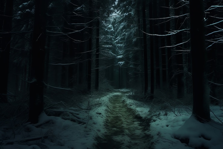Photo gratuit route vide dans une atmosphère sombre