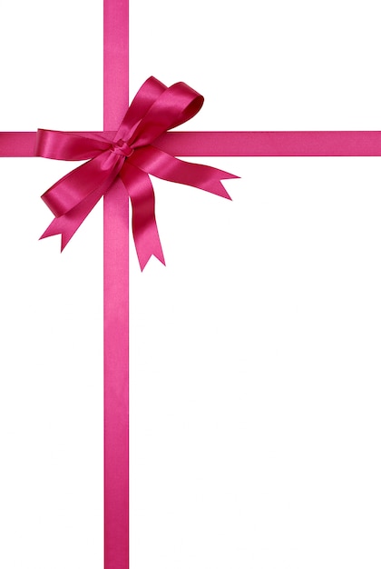 ruban cadeau rose et l'arc vertical