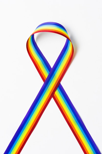 Ruban gros plan aux couleurs de l'arc-en-ciel