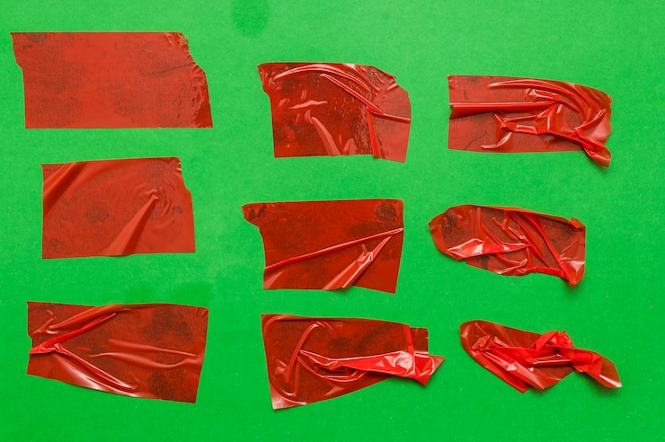 Photo gratuit ruban rouge sur le mur vert