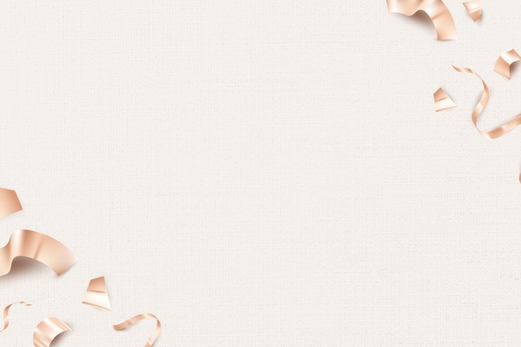 Photo gratuit rubans 3d d'anniversaire d'or rose pour la carte de voeux sur le fond beige