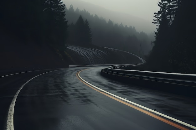 Rue vide dans une atmosphère sombre