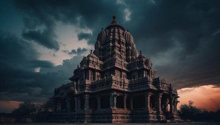 Photo gratuit ruines antiques d'angkor majestueuse spiritualité priant générée par l'ia