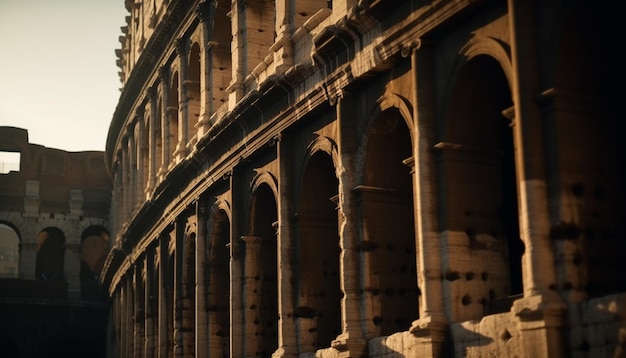 Ruines antiques d'un célèbre monument en arc généré par l'IA