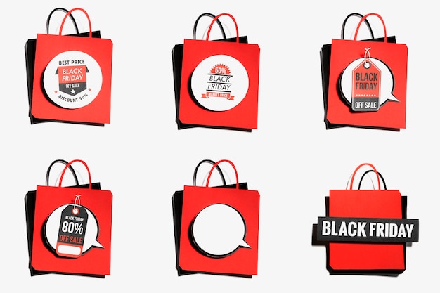 Sac shopping rouge avec des offres Black Friday