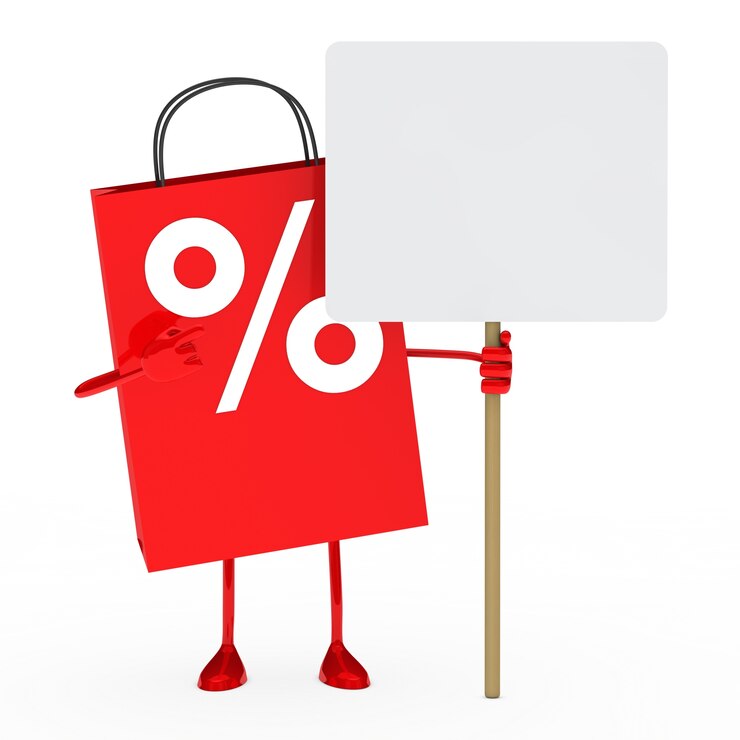 Photo gratuit sac shopping tenant une pancarte en blanc