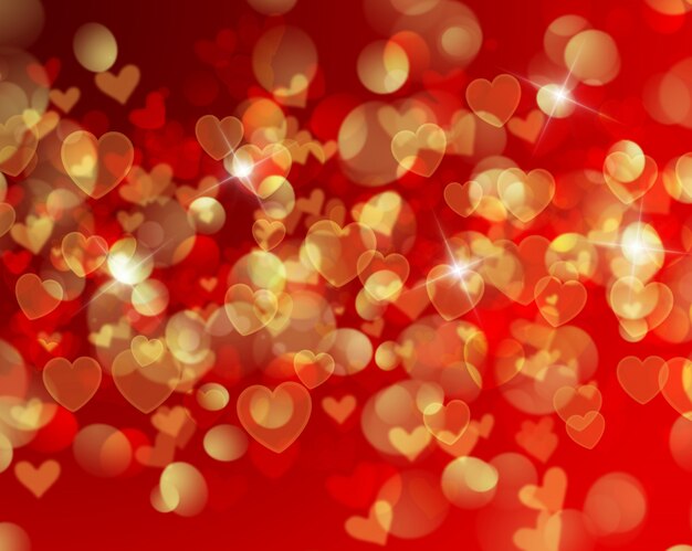 Saint Valentin fond avec coeur en forme de lumières bokeh