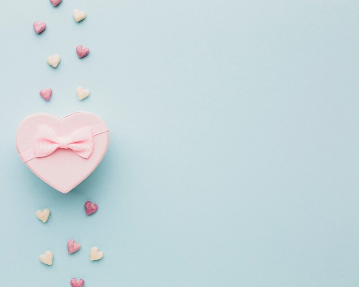 Photo gratuit saint valentin présente avec des formes de coeur