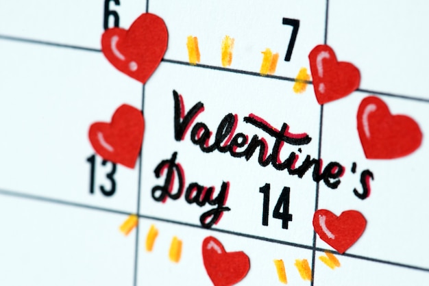 Photo gratuite saint valentin rappel du calendrier